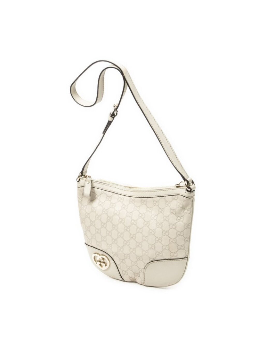 Gucci Brea Heart Crossbody Ivory Guccissima - Picture 2 of 10